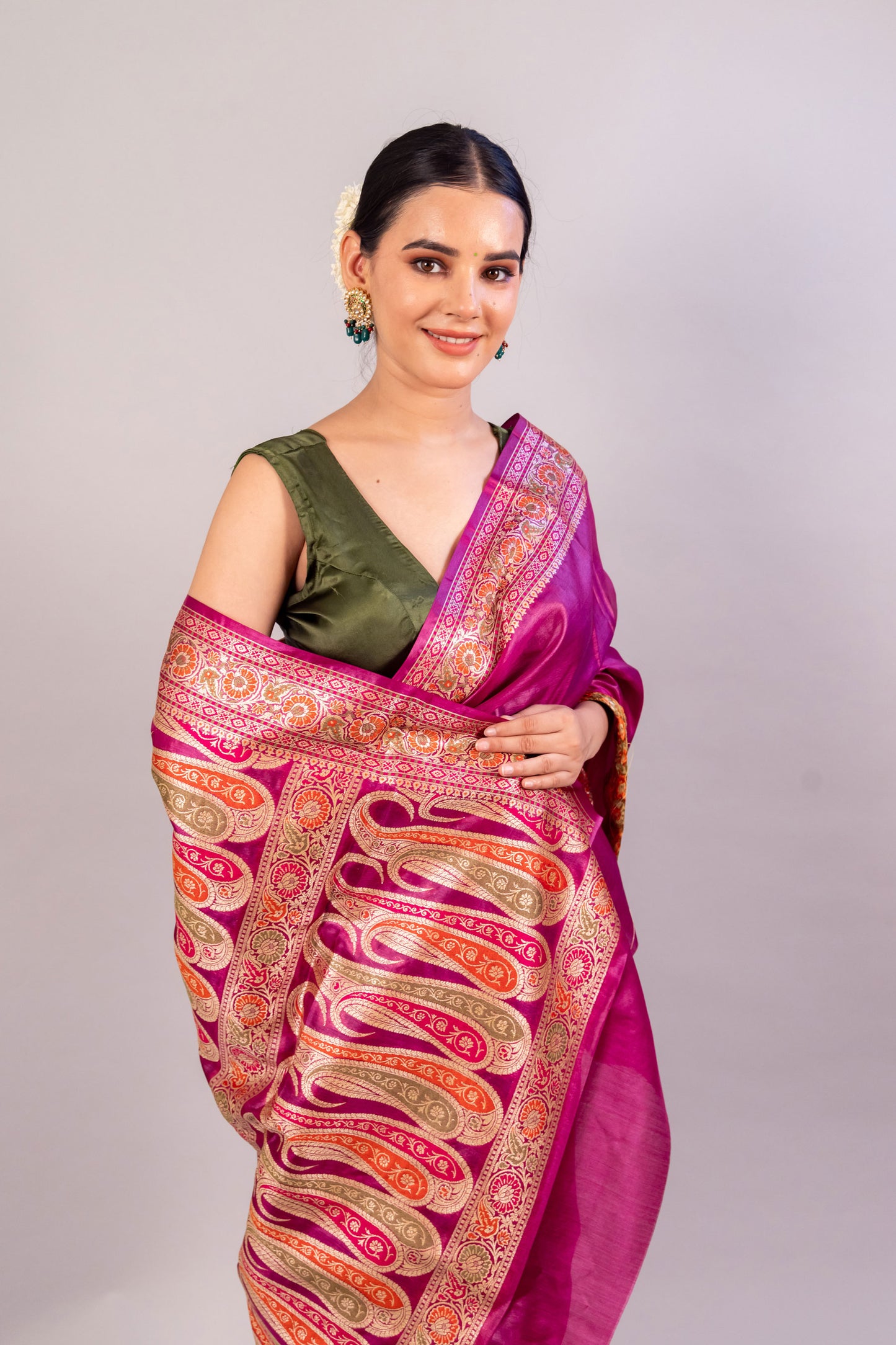 Exquisite Tusser Silk Saree with Wine Shade – Elegant Traditional Attire