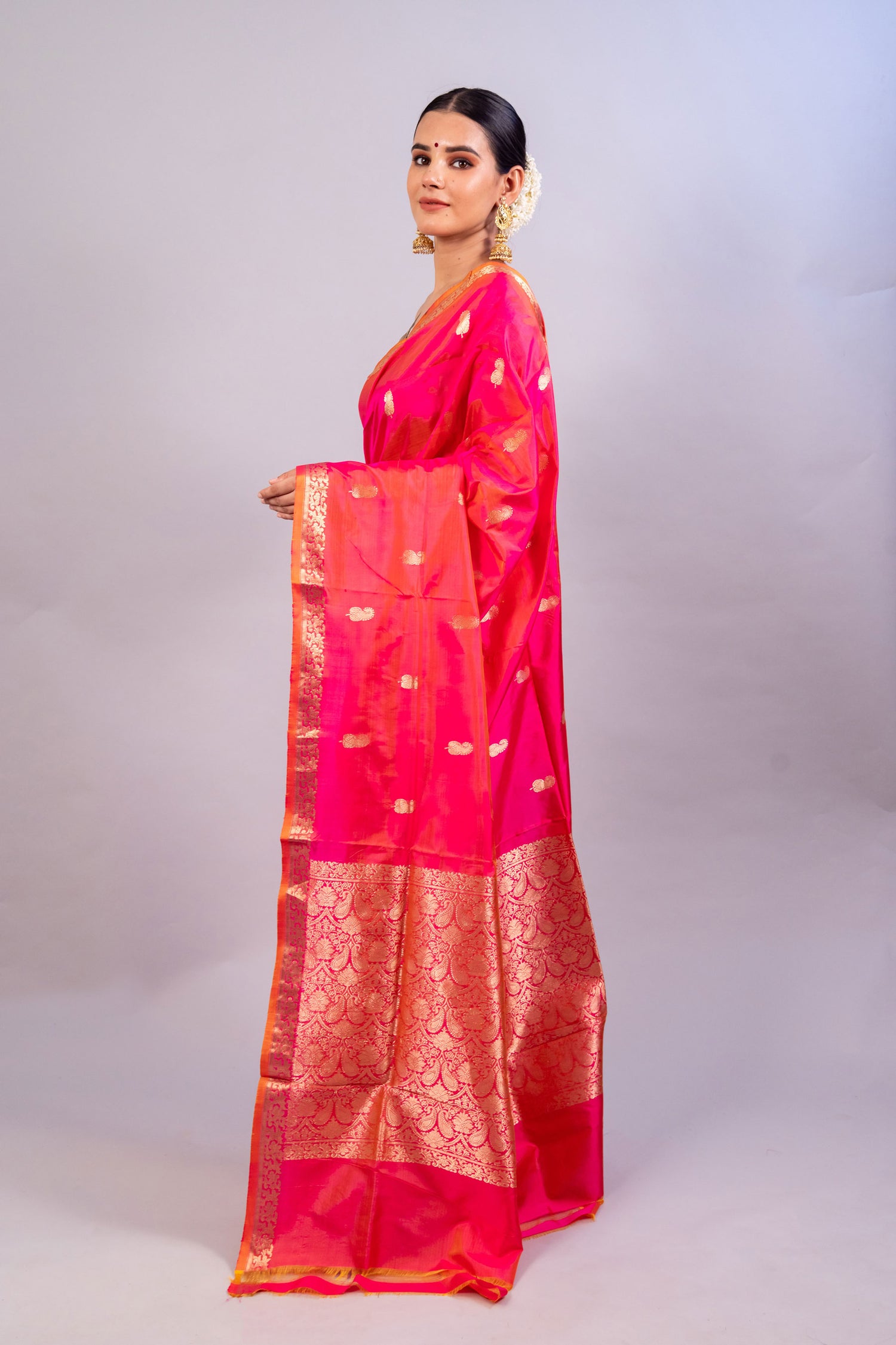 Exquisite Pink Katan Silk Handloom Saree – Luxurious Elegance for Every Occasion