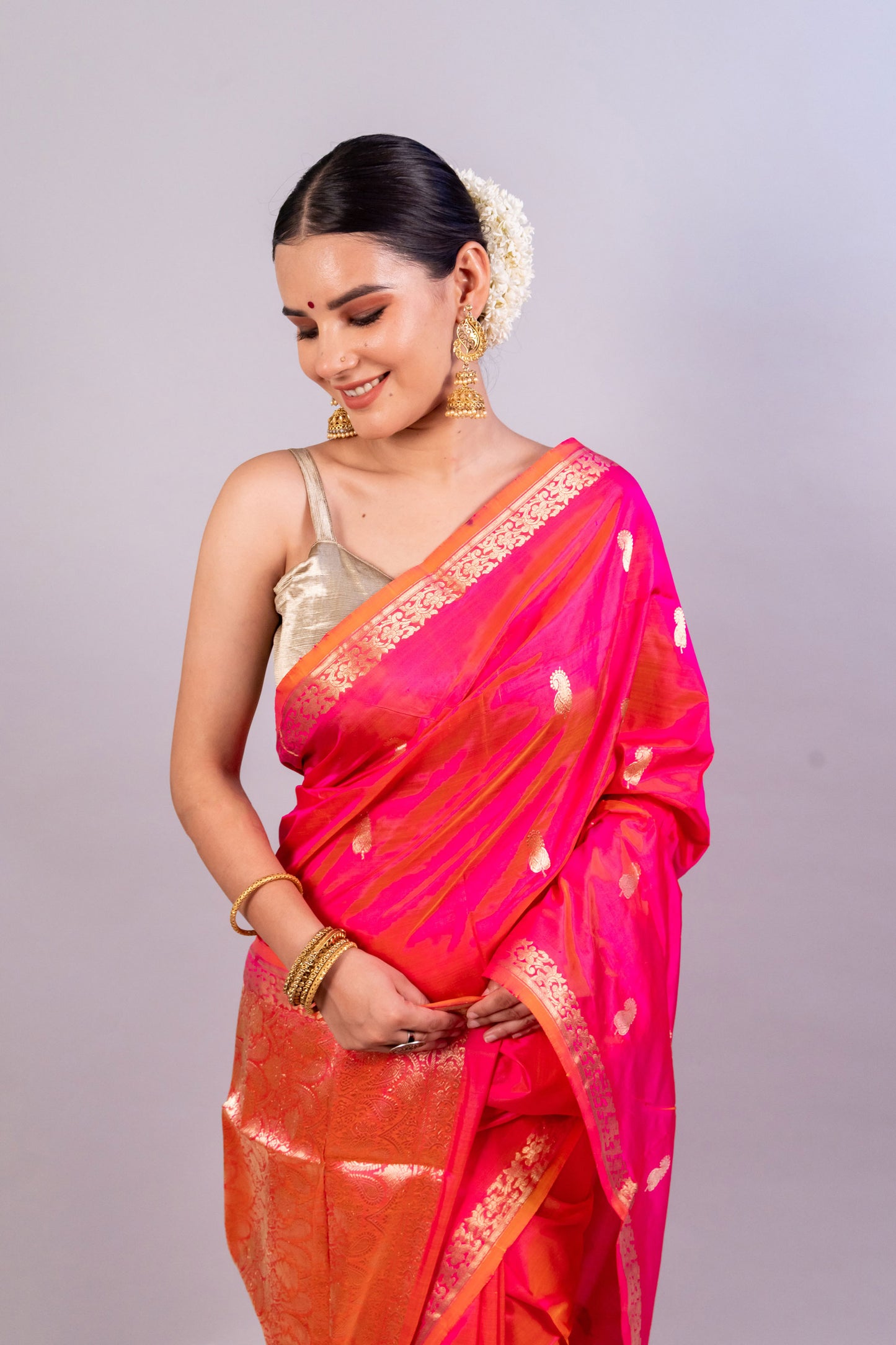 Exquisite Pink Katan Silk Handloom Saree – Luxurious Elegance for Every Occasion