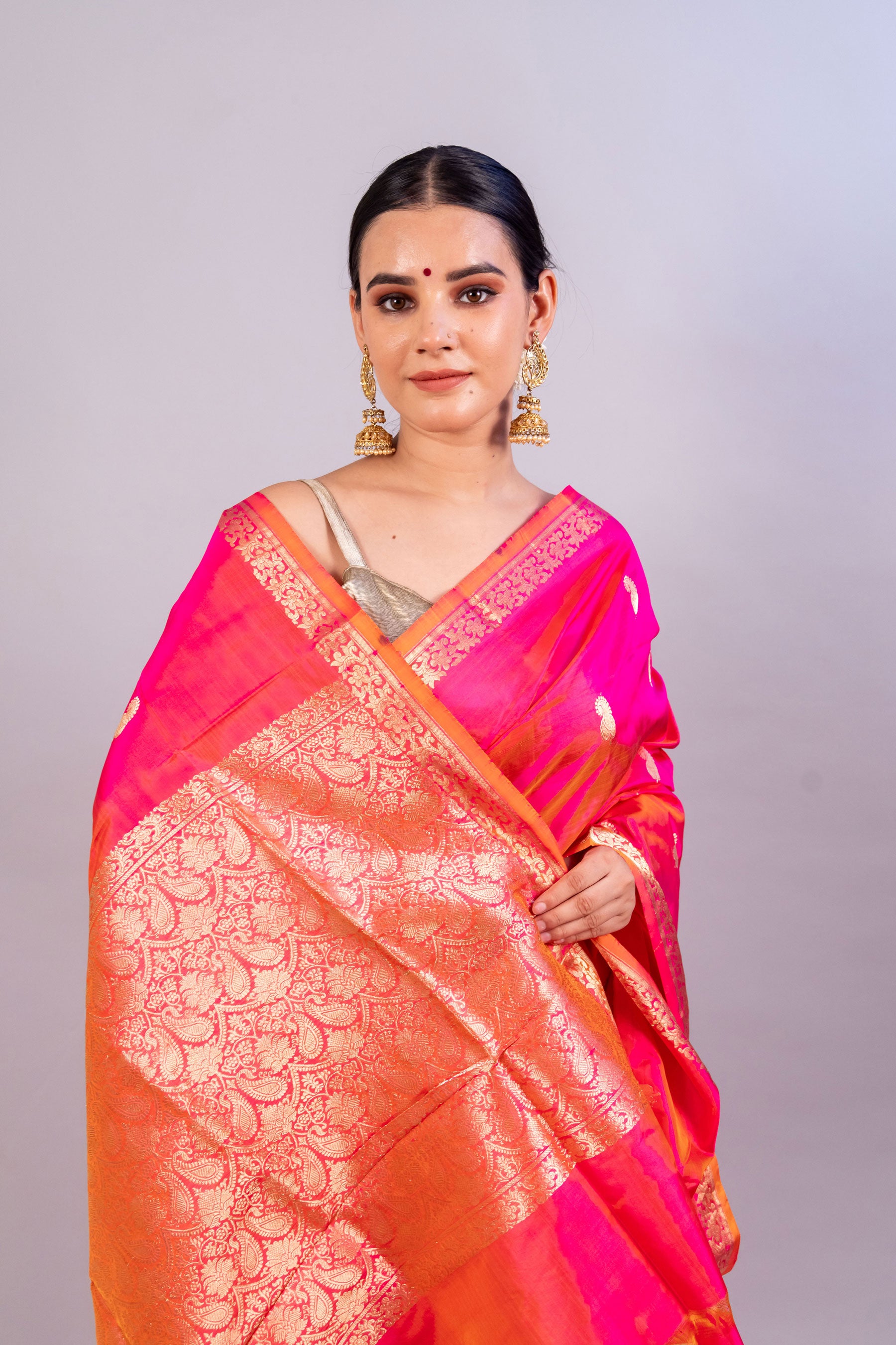 Exquisite Pink Katan Silk Handloom Saree – Luxurious Elegance for Every Occasion