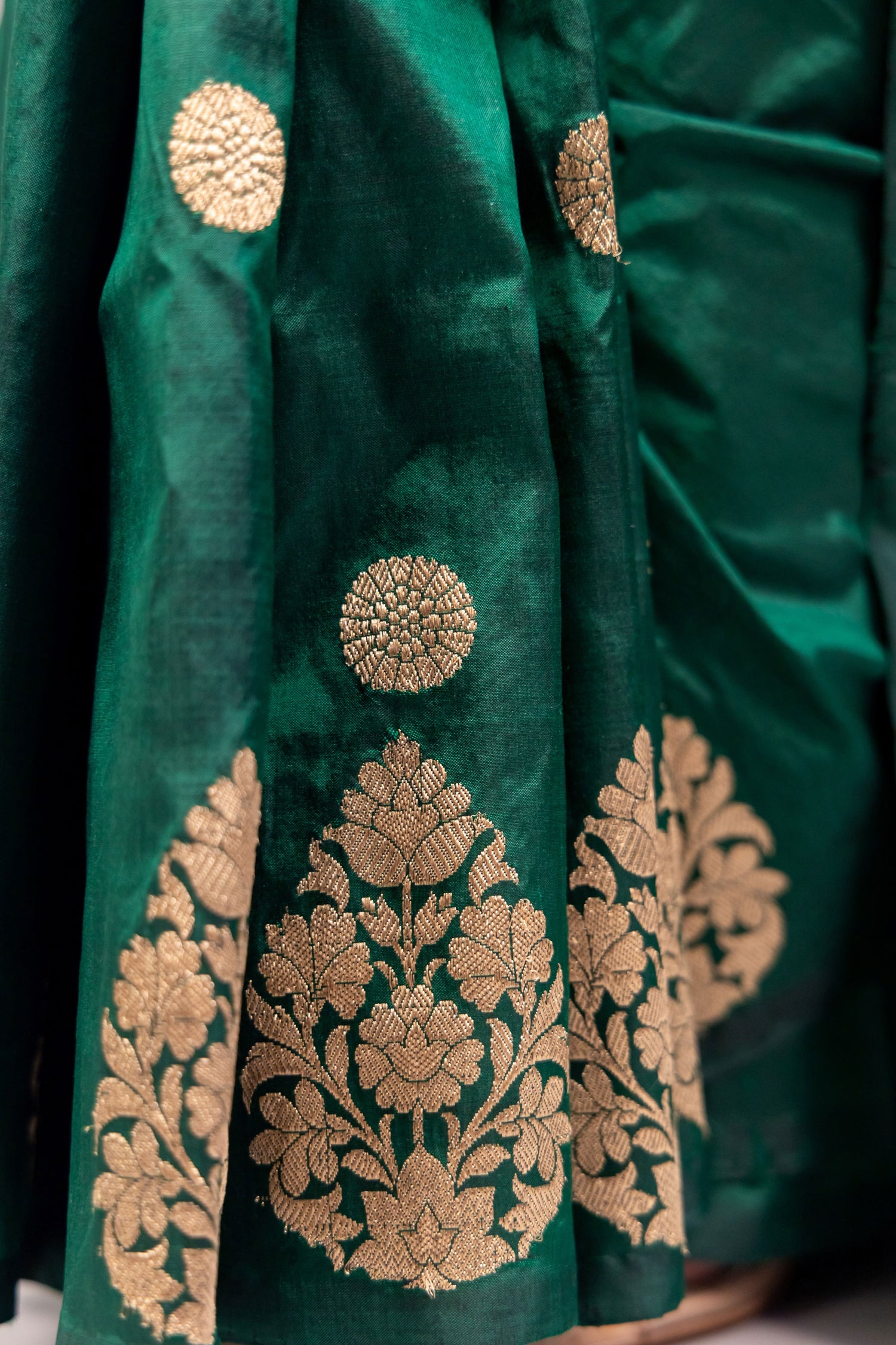 Green Pure Katan Silk Handloom Banarasi Saree