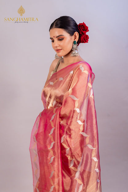 Gajari Pure Tissue Silk Handloom Banarasi Saree