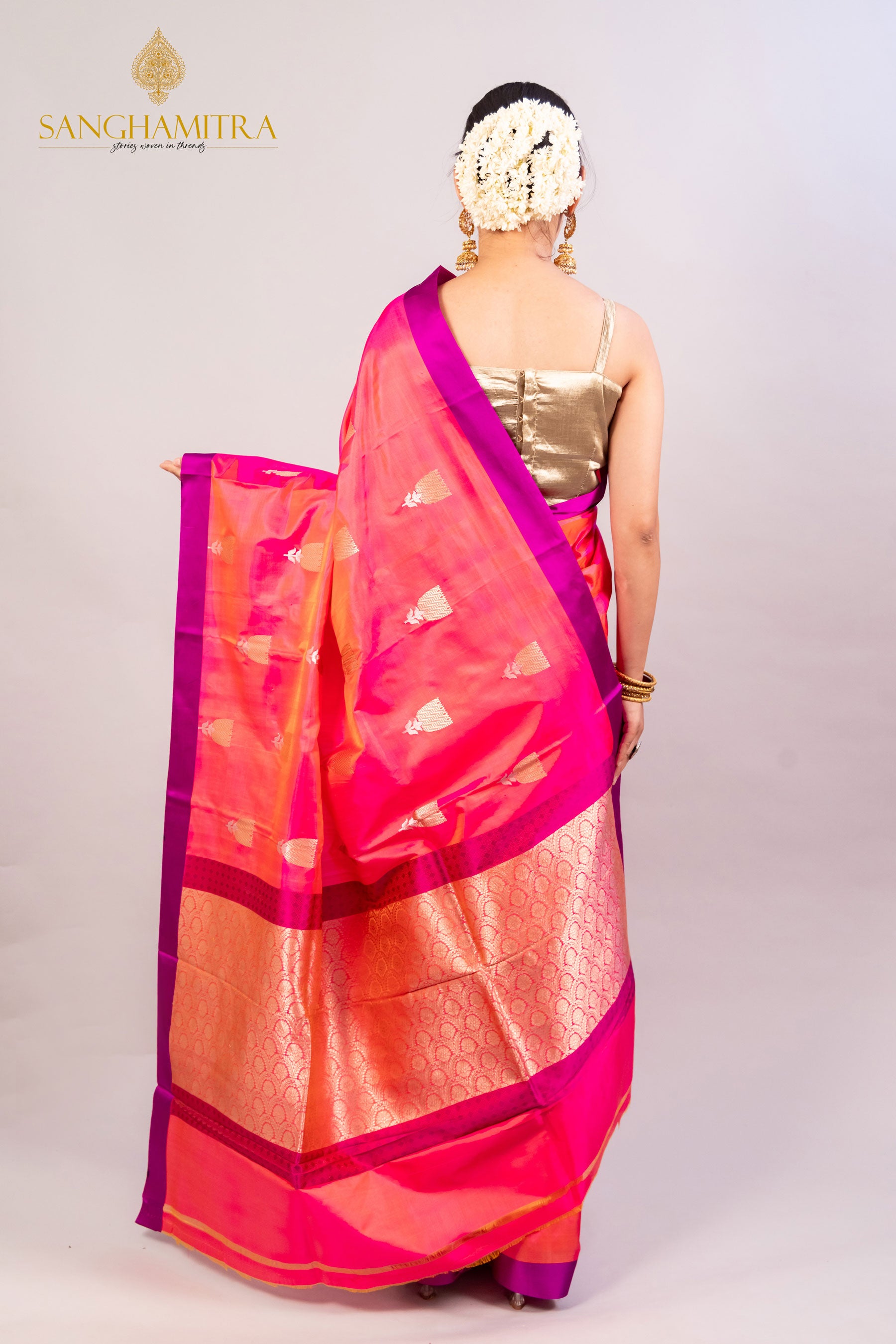 Elegant Pink Pure Katan Silk Handloom Saree - Traditional Indian Attire for Special Occasions